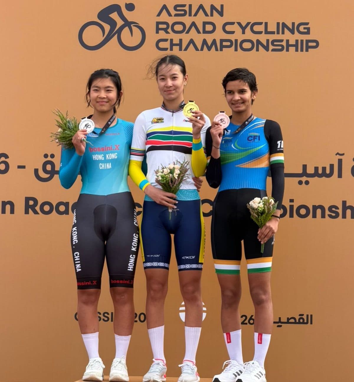 ве награды завоевали казахстанские гонщики в групповой гонке на чемпионате Азии